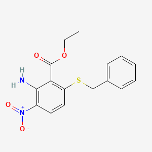 molecular formula C16H16N2O4S B12615409 Ethyl 2-amino-6-(benzylsulfanyl)-3-nitrobenzoate CAS No. 921222-17-5