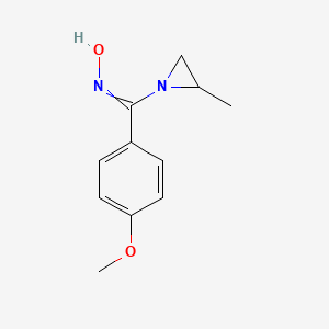 molecular formula C11H14N2O2 B12615417 N-[(4-Methoxyphenyl)(2-methylaziridin-1-yl)methylidene]hydroxylamine CAS No. 919296-04-1