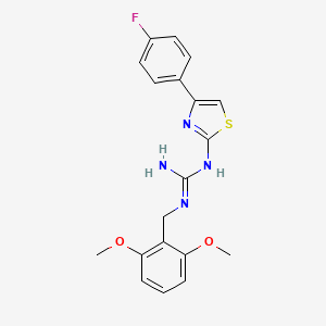 molecular formula C19H19FN4O2S B1261544 N-[(2,6-Dimethoxyphenyl)methyl]-N''-[4-(4-fluorophenyl)-1,3-thiazol-2-yl]guanidine 
