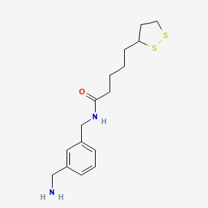 molecular formula C16H24N2OS2 B12615449 N-{[3-(Aminomethyl)phenyl]methyl}-5-(1,2-dithiolan-3-YL)pentanamide CAS No. 920510-77-6