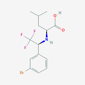molecular formula C14H17BrF3NO2 B12615537 N-[(1S)-1-(3-Bromophenyl)-2,2,2-trifluoroethyl]-L-leucine CAS No. 919351-98-7