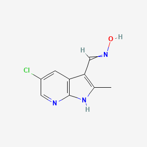 molecular formula C9H8ClN3O B12615559 1H-Pyrrolo[2,3-b]pyridine-3-carboxaldehyde, 5-chloro-2-methyl-, oxime 