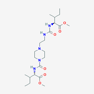 molecular formula C22H41N5O6 B12615573 methyl (2S)-2-[2-[4-[[(2S)-1-methoxy-3-methyl-1-oxopentan-2-yl]carbamoyl]piperazin-1-yl]ethylcarbamoylamino]-3-methylpentanoate 