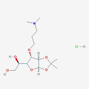 (1R)-1-[(3aR,6S,6aR)-6-[3-(dimethylamino)propoxy]-2,2-dimethyl-3a,5,6,6a-tetrahydrofuro[2,3-d][1,3]dioxol-5-yl]ethane-1,2-diol;hydrochloride