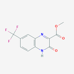 molecular formula C11H7F3N2O3 B12615752 Methyl 3-oxo-7-(trifluoromethyl)-3,4-dihydroquinoxaline-2-carboxylate CAS No. 885271-85-2