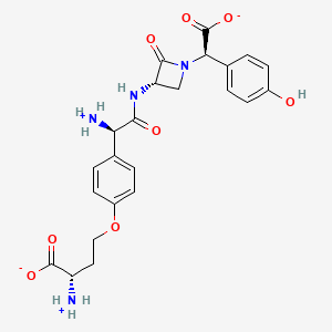 (2S)-2-amino-4-{4-[(R)-amino({[(3S)-1-[(R)-carboxy(4-hydroxyphenyl)methyl]-2-oxoazetidin-3-yl]carbamoyl})methyl]phenoxy}butanoate