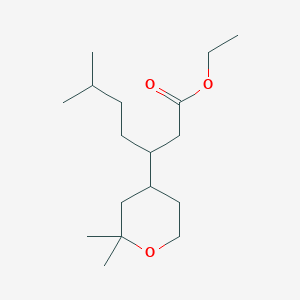 molecular formula C17H32O3 B12615877 ethyl 3-(2,2-dimethyltetrahydro-2H-pyran-4-yl)-6-methylheptanoate 