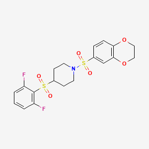 molecular formula C19H19F2NO6S2 B1261588 4-(2,6-Difluorophenyl)sulfonyl-1-(2,3-dihydro-1,4-benzodioxin-6-ylsulfonyl)piperidine 