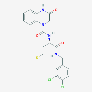 molecular formula C21H22Cl2N4O3S B12615888 N-[(2S)-1-[(3,4-dichlorophenyl)methylamino]-4-methylsulfanyl-1-oxobutan-2-yl]-3-oxo-2,4-dihydroquinoxaline-1-carboxamide 