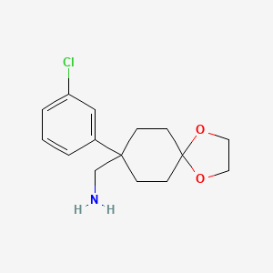 molecular formula C15H20ClNO2 B12616131 1,4-Dioxaspiro[4.5]decane-8-methanamine, 8-(3-chlorophenyl) 