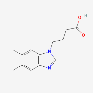 molecular formula C13H16N2O2 B12616159 4-(5,6-dimethyl-1H-1,3-benzodiazol-1-yl)butanoic acid 