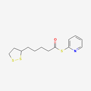 molecular formula C13H17NOS3 B12616190 S-Pyridin-2-yl 5-(1,2-dithiolan-3-yl)pentanethioate CAS No. 919989-96-1