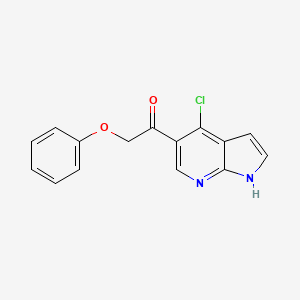 molecular formula C15H11ClN2O2 B12616201 Ethanone, 1-(4-chloro-1H-pyrrolo[2,3-b]pyridin-5-yl)-2-phenoxy- 