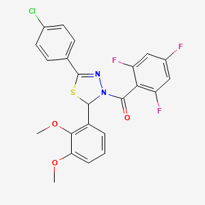 molecular formula C23H16ClF3N2O3S B12616264 Methanone, [5-(4-chlorophenyl)-2-(2,3-dimethoxyphenyl)-1,3,4-thiadiazol-3(2H)-yl](2,4,6-trifluorophenyl)- 