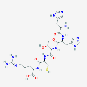 molecular formula C25H40N12O7S B12616298 L-Histidyl-L-histidyl-L-threonyl-L-cysteinyl-N~5~-(diaminomethylidene)-L-ornithine CAS No. 915775-11-0