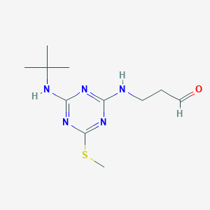 3-(4-Tert-butylamino-6-methylthiol-s-triazin-2-ylamino)propionaldehyde