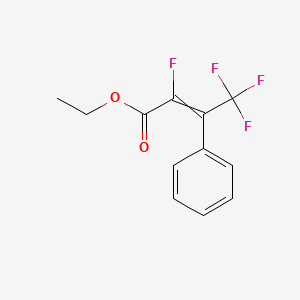 molecular formula C12H10F4O2 B12616390 Ethyl 2,4,4,4-tetrafluoro-3-phenylbut-2-enoate CAS No. 918667-16-0