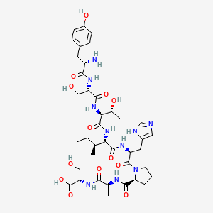 molecular formula C39H58N10O13 B12616394 L-Tyrosyl-L-seryl-L-threonyl-L-isoleucyl-L-histidyl-L-prolyl-L-alanyl-L-serine CAS No. 918405-58-0