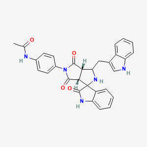 molecular formula C30H25N5O4 B12616407 N-[4-[(3aR,6aS)-1-(1H-indol-3-ylmethyl)-2',4,6-trioxospiro[1,2,3a,6a-tetrahydropyrrolo[3,4-c]pyrrole-3,3'-1H-indole]-5-yl]phenyl]acetamide 