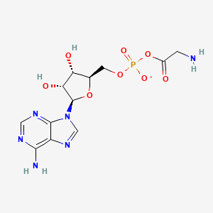 molecular formula C12H16N6O8P- B1261641 glycyl-AMP(1-) 