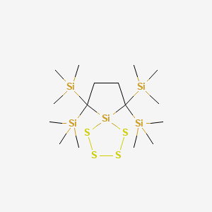 molecular formula C16H40S4Si5 B12616415 6,6,9,9-Tetrakis(trimethylsilyl)-1,2,3,4-tetrathia-5-silaspiro[4.4]nonane CAS No. 921755-58-0