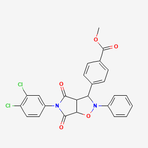 molecular formula C25H18Cl2N2O5 B12616433 methyl 4-[5-(3,4-dichlorophenyl)-4,6-dioxo-2-phenylhexahydro-2H-pyrrolo[3,4-d][1,2]oxazol-3-yl]benzoate 