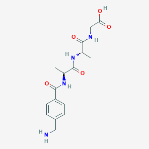 molecular formula C16H22N4O5 B12616443 N-[4-(Aminomethyl)benzoyl]-L-alanyl-L-alanylglycine CAS No. 920281-86-3