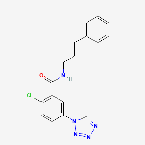molecular formula C17H16ClN5O B12616455 2-chloro-N-(3-phenylpropyl)-5-(1H-tetrazol-1-yl)benzamide 
