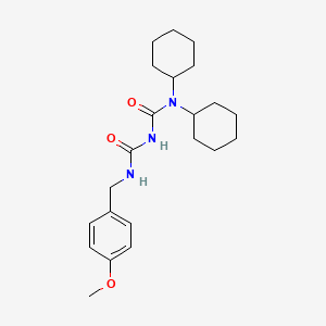 molecular formula C22H33N3O3 B12616474 N,N-Dicyclohexyl-N'-[(4-methoxyphenyl)methyl]-2-imidodicarbonic diamide CAS No. 919775-45-4