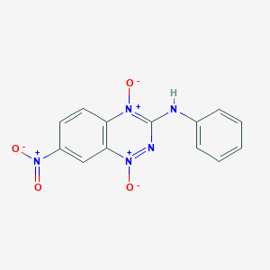 molecular formula C13H9N5O4 B12616496 (3E)-7-Nitro-1-oxo-3-(phenylimino)-1lambda~5~,2,4-benzotriazin-4(3H)-ol CAS No. 921933-62-2