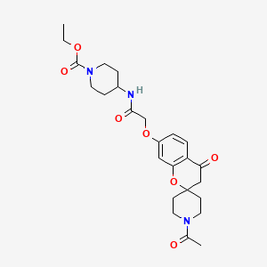 molecular formula C25H33N3O7 B12616502 ethyl 4-[[2-(1'-acetyl-4-oxospiro[3H-chromene-2,4'-piperidine]-7-yl)oxyacetyl]amino]piperidine-1-carboxylate 