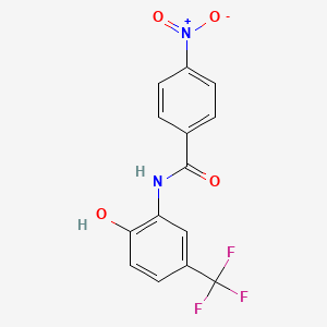 molecular formula C14H9F3N2O4 B12616512 N-[2-Hydroxy-5-(trifluoromethyl)phenyl]-4-nitrobenzamide CAS No. 921198-83-6