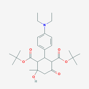 molecular formula C27H41NO6 B12616523 Di-tert-butyl 2-[4-(diethylamino)phenyl]-4-hydroxy-4-methyl-6-oxocyclohexane-1,3-dicarboxylate 