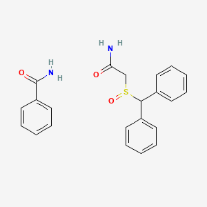 molecular formula C22H22N2O3S B12616560 Benzamide;2-benzhydrylsulfinylacetamide CAS No. 922167-00-8