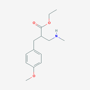 molecular formula C14H21NO3 B12616603 Ethyl 2-[(4-methoxyphenyl)methyl]-3-(methylamino)propanoate CAS No. 886366-05-8