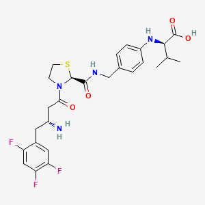 (R)-2-(4-(((S)-3-((R)-3-amino-4-(2,4,5-trifluorophenyl)butanoyl)thiazolidine-2-carboxamido)methyl)phenylamino)-3-methylbutanoic acid hydrochloride