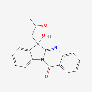 molecular formula C18H14N2O3 B1261666 6-Acetonyl-6-hydroxy-indolo[2,1-b]quinazolin-12-one 