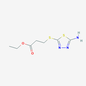 molecular formula C7H11N3O2S2 B12616748 Ethyl 3-[(5-amino-1,3,4-thiadiazol-2-yl)sulfanyl]propanoate CAS No. 919799-85-2