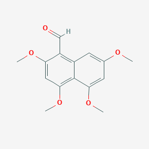 molecular formula C15H16O5 B12616773 2,4,5,7-Tetramethoxynaphthalene-1-carbaldehyde CAS No. 918548-47-7