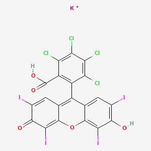 molecular formula C20H4Cl4I4KO5+ B1261686 Potassium;2,3,4,5-tetrachloro-6-(3-hydroxy-2,4,5,7-tetraiodo-6-oxoxanthen-9-yl)benzoic acid CAS No. 24545-87-7