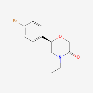 molecular formula C12H14BrNO2 B12616974 (6R)-6-(4-bromophenyl)-4-ethylmorpholin-3-one CAS No. 920801-96-3