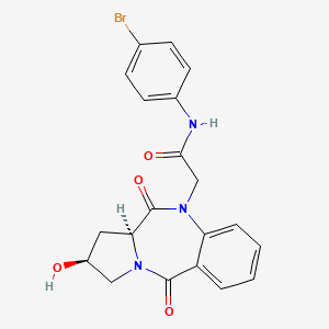 molecular formula C20H18BrN3O4 B12617002 N-(4-bromophenyl)-2-[(2S,11aS)-2-hydroxy-5,11-dioxo-2,3,11,11a-tetrahydro-1H-pyrrolo[2,1-c][1,4]benzodiazepin-10(5H)-yl]acetamide 