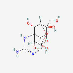 molecular formula C11H15N3O7 B1261712 (4S,5aS,6S,8R,9S,10S,11S,11aR,12R)-2-Amino-1,4,5a,6,8,9,10,11-octahydro-9-(hydroxymethyl)-6,10-epoxy-4,8,11a-metheno-11aH-oxocino[4,3-f][1,3,5]oxadiazepine-6,9,11-triol. 