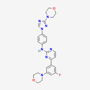 molecular formula C26H27FN8O2 B1261713 N-[(2z)-4-(3-Fluoro-5-Morpholin-4-Ylphenyl)pyrimidin-2(1h)-Ylidene]-4-(3-Morpholin-4-Yl-1h-1,2,4-Triazol-1-Yl)aniline 