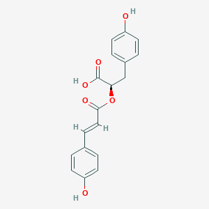 molecular formula C18H16O6 B1261716 (R)-2-[3-(4-Hydroxyphenyl)acryloyloxy]-3-(4-hydroxyphenyl)propionic acid 