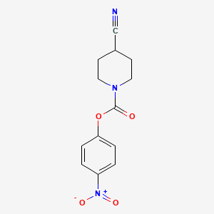 molecular formula C13H13N3O4 B12617212 4-Nitrophenyl 4-cyano-1-piperidinecarboxylate CAS No. 920966-42-3