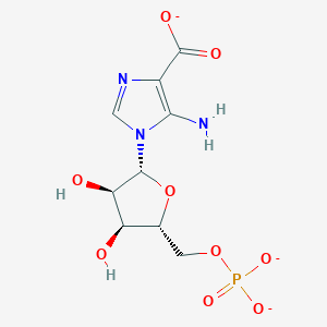 molecular formula C9H11N3O9P-3 B1261727 5-氨基-1-(5-磷酸-D-核糖基)咪唑-4-羧酸 