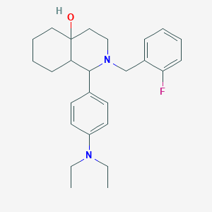 molecular formula C26H35FN2O B12617292 1-[4-(diethylamino)phenyl]-2-[(2-fluorophenyl)methyl]-1,3,4,5,6,7,8,8a-octahydroisoquinolin-4a-ol 