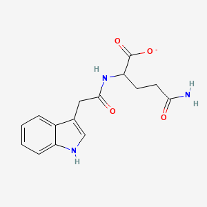 molecular formula C15H16N3O4- B1261734 Indole-3-acetyl-glutamine 
