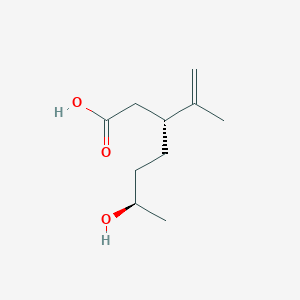 molecular formula C10H18O3 B1261735 (3R,6R)-6-hydroxy-3-isopropenylheptanoic acid 